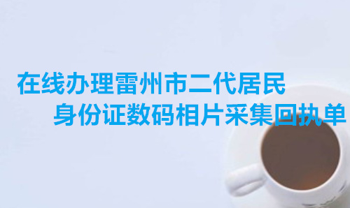 在线办理雷州市二代居民身份证数码相片采集回执单